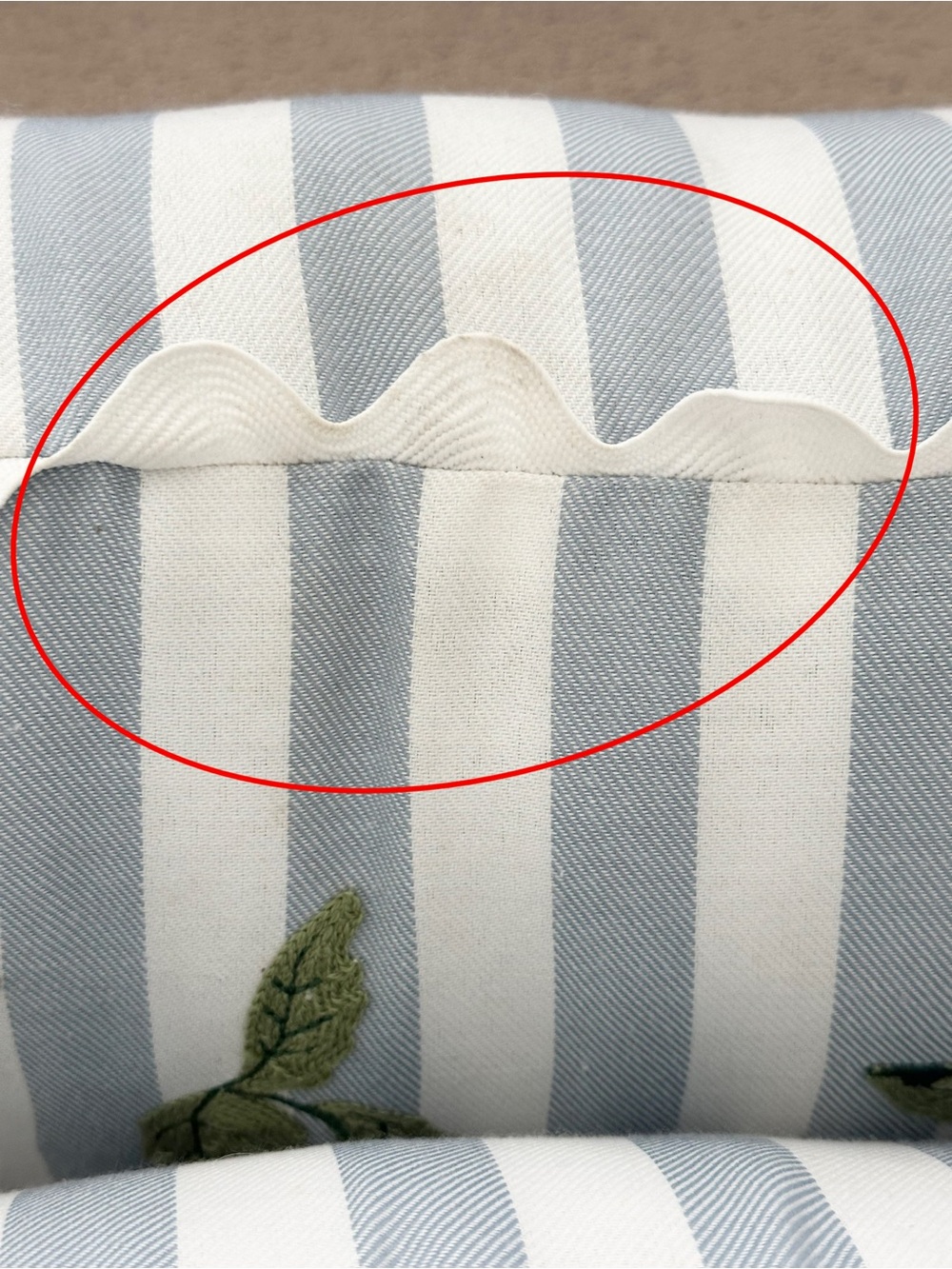 Set of 2 Strawberry Embroidered Blue & White Stripes Indoor/Outdoor Throw Pillow - Picture 9 of 17